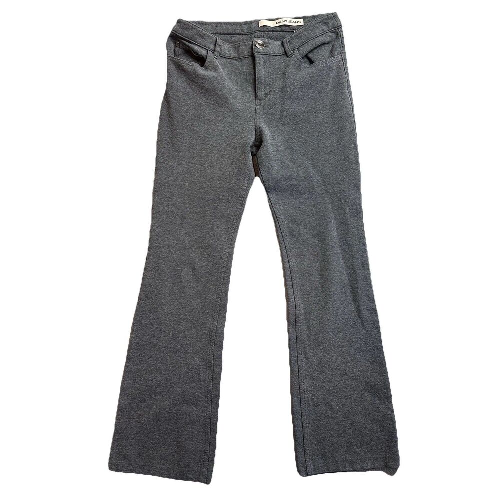 DKNY Jeans Womens 4 Pants Gray Straight Knit Stretch Mid Rise Casual EUC
